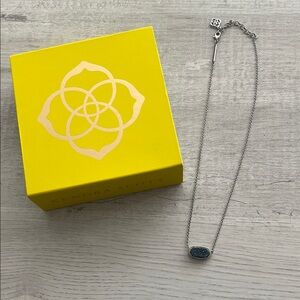 Kendra Scott Silver Necklace with Blue Pendant